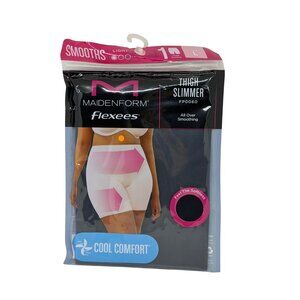 NWT Maidenform Flexees Thigh Slimmer FP0060 Large Black Light Control Smoothing
